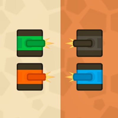 1 2 3 4 Player Tank Game 2D online game screenshot