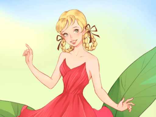 Dress up Thumbelina online game screenshot