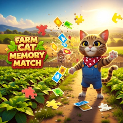 Farm Cat Memory Match online game screenshot