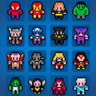 Pictures by Numbers - Superheroes online game screenshot