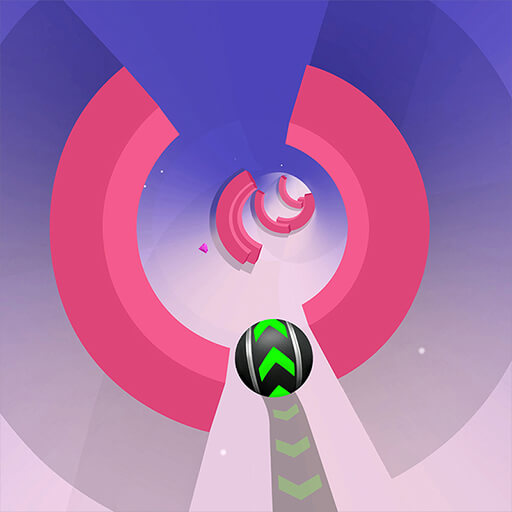 Vortex Ball runner game colorful tunnel with obstacles