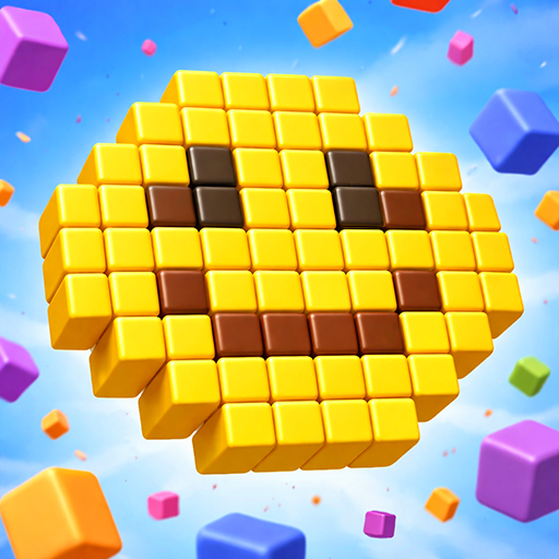 Pixel Shoot arcade puzzle game colorful cannons on a conveyor belt