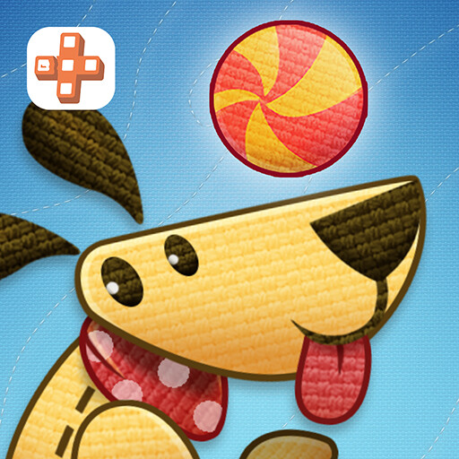 Lazy Dog physics puzzle game guiding a ball to an adorable puppy