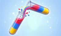 Color Water Puzzle with colored liquid inside glass tubes