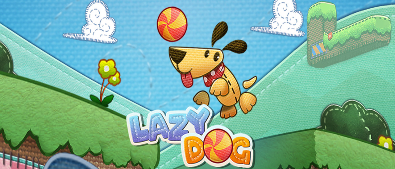 Lazy Dog physics puzzle with a puppy and a red ball