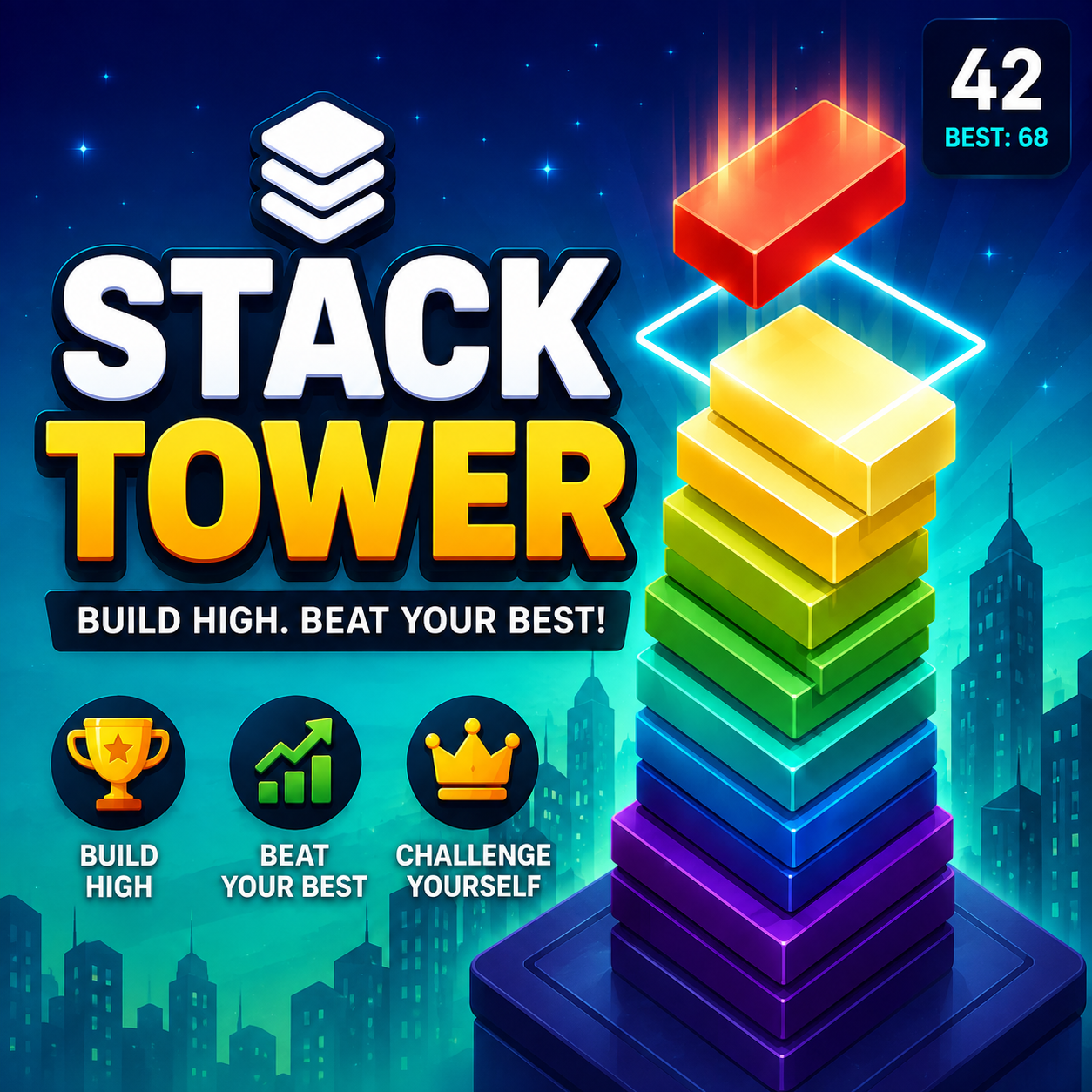 Play Stack Tower online free block stacking game